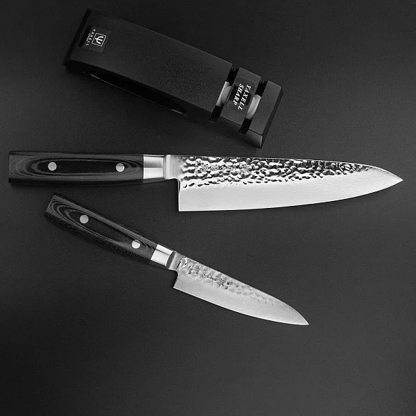 Набор из 2-х кухонных ножей с точилкой ZEN, материал дамасская сталь, Yaxell, Япония, YA35500-003 - изобр. 18