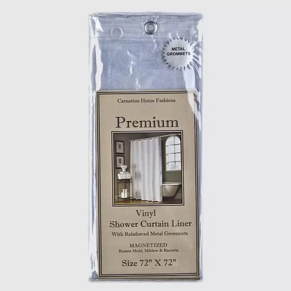 Защитная шторка для ванной 183x183 см, цвет прозрачная, материал винил, Carnation Home Fashions, США, USC-4/26 - изобр. 8