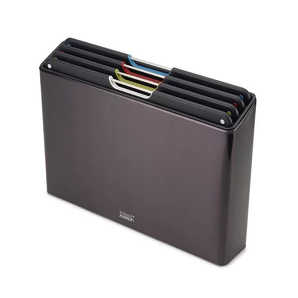 Набор из 4-х разделочных досок Folio Steel 35,6х26,3х7,3 см, пластик + нержавеющая сталь, цвет черный, Joseph Joseph, Великобритания, 60171 - изобр. 7