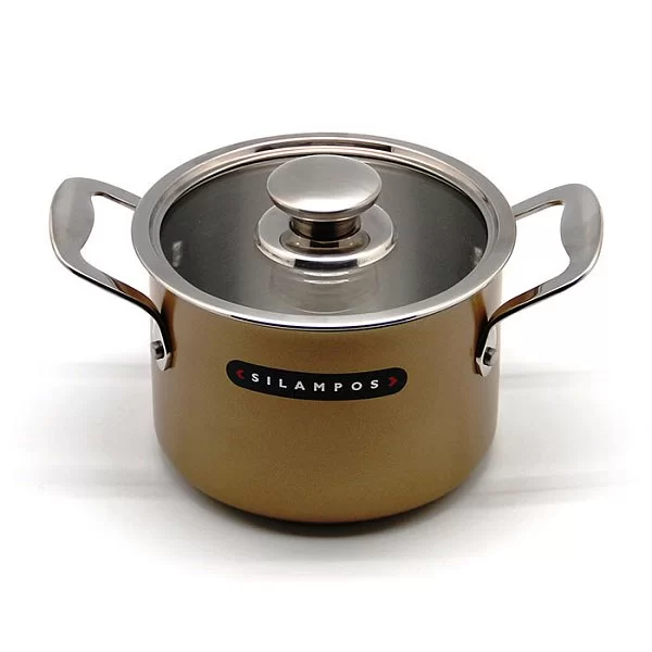 Кастрюля из нержавеющей стали глубокая "Онион Голд" объем 5,2 л, диаметр 22 см, Silampos, Португалия, 63C12PWF6622 - изобр. 7