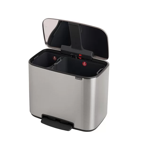 Мусорный бак 2 секции Pedal Bin Bo, стальной матовый, 11+23л, Brabantia, 121241 - изобр. 13