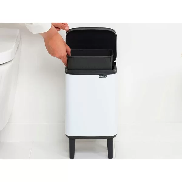 Мусорный бак Bo Hi 12 л, 40x30x23 см, нержавеющая сталь, цвет черный матовый, Brabantia, Бельгия, 227240 - изобр. 9