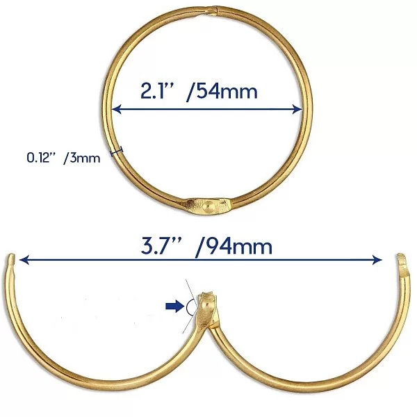 Набор из 12 крючков для шторки &quot;O&quot; Type Hooks Brass 5,5х5,5 см, металл, Carnation Home Fashions, США, SLM-O/64 - изобр. 8
