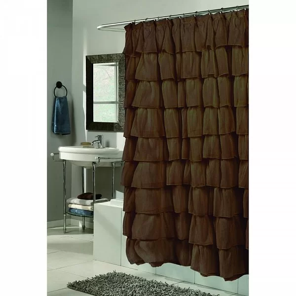 Шторка для ванной Carmen Brown 183x178 см, цвет коричневый, материал полиэстер, Carnation Home Fashions, США, SCVOIL/CAR/13 - изобр. 8