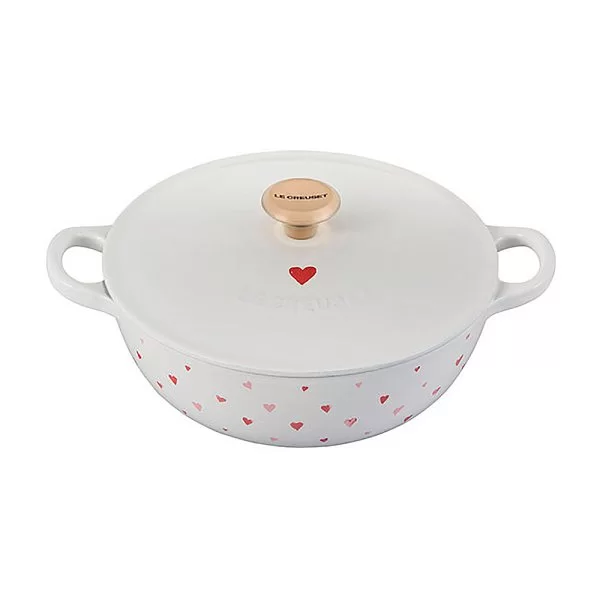 Казан La Marmite Hearts 22 см, объем 2,6 л, материал чугун, цвет белый, Le Creuset, Франция, 21074228451449 - изобр. 8