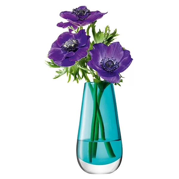Ваза в форме бутона Flower Colour 13,8 см, цвет бирюзовый, выдувное стекло, LSA International, Великобритания, G732-14-742 - изобр. 8