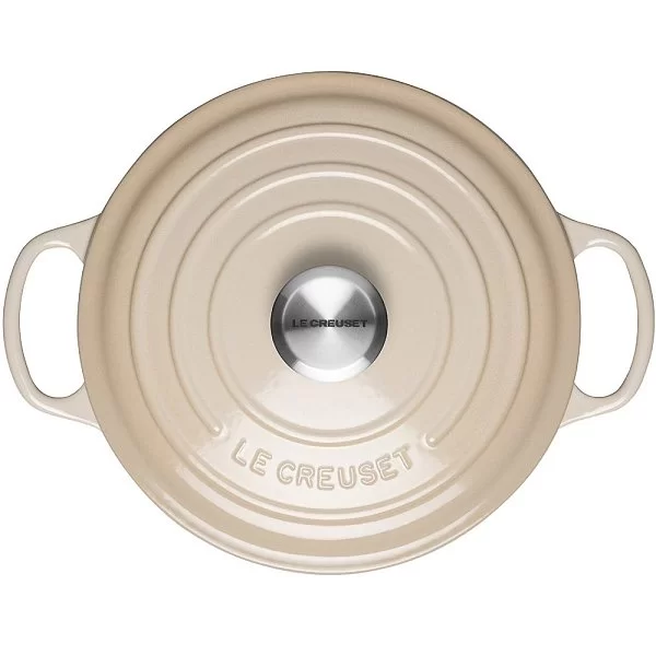 Кастрюля с крышкой 26 см, объем 5,3 л, материал чугун, цвет кремово-миндальный, Le Creuset, Франция, 21177266802430 - изобр. 8