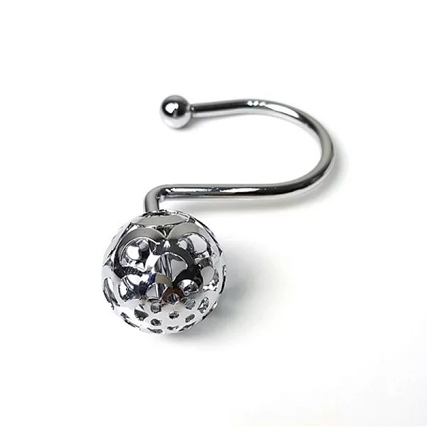 Набор из 12 крючков для шторки Ball Hole Type Hook Silver, 2,2х7 см, цвет серебряный, металл, Carnation Home Fashions, США, SFH-BAL/03 - изобр. 8