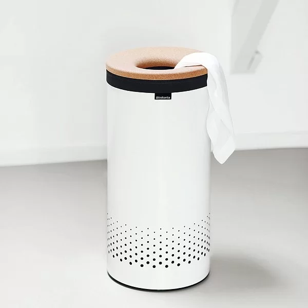Бак для белья 35л, пробковая крышка, белый, Brabantia, Бельгия, 104367 - изобр. 11