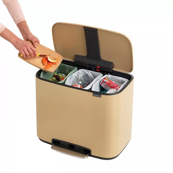 Мусорный бак 3 секции Pedal Bin Bo, 3x11л, цвет минерально-золотой, Brabantia, 121500 - изобр. 14