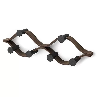 Зеркало-вешалка Hub 21x15x5 см, зеркальное стекло, цвет черный + темное дерево, Umbra, Канада, 318410-048 - изобр. 28