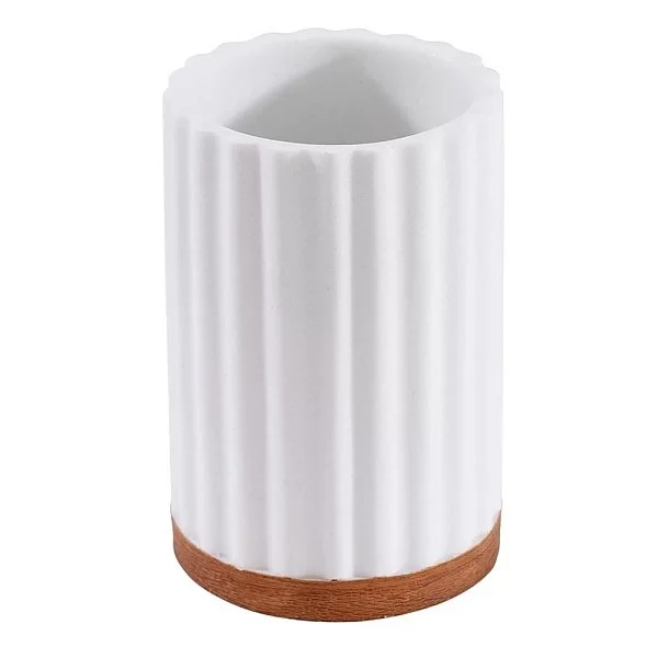Стакан для зубной пасты Constantine 7,5х11 см, цвет белый + коричневый, материал полистоун, Avanti, США, 13410A - изобр. 7