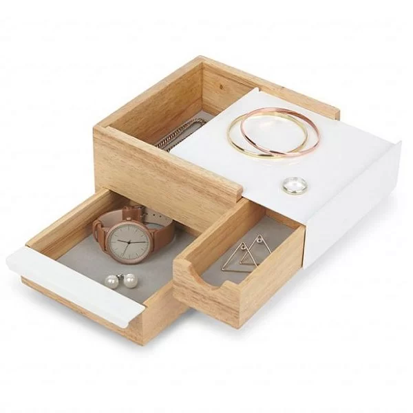 Шкатулка для украшений Stowit, цвет белый, дерево + металл, Umbra, Канада,1005314-390 - изобр. 7