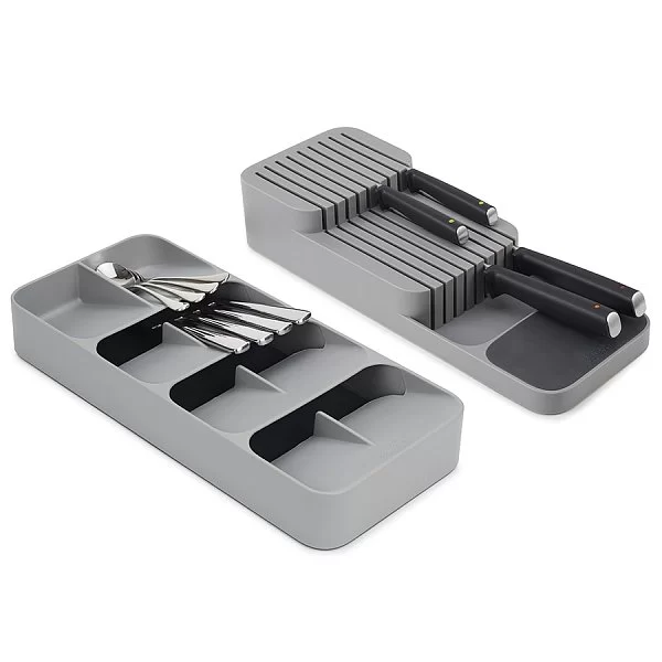 Набор из органайзера для ножей и столовых приборов DrawerStore Large, пластик + резина, цвет серый, Joseph Joseph, Великобритания, 85188 - изобр. 7