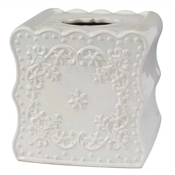 Бокс для салфеток Ruffles 15х15х15 см, материал керамика, Creative Bath, США, RUF58WH - изобр. 7