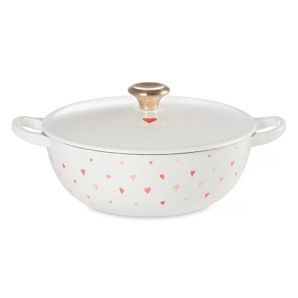 Казан La Marmite Hearts 22 см, объем 2,6 л, материал чугун, цвет белый, Le Creuset, Франция, 21074228451449 - изобр. 7