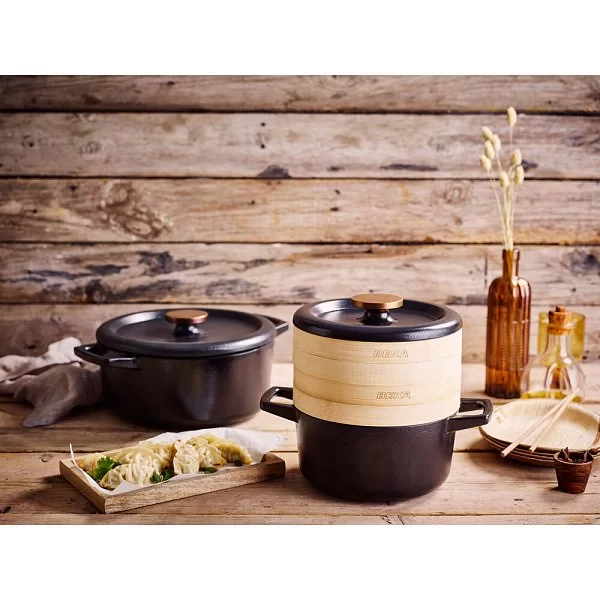 Кастрюля с пароваркой-вставкой NORI 20см, объем 2,5 л, чугун+бамбук, BEKA, Бельгия, 15149204 - изобр. 10