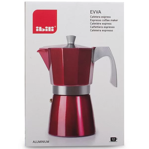 Кофеварка гейзерная индукционная на 9 чашек Evva Red материал алюминий, цвет красный, Ibili, Испания, 623209 - изобр. 13