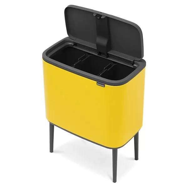 Мусорный бак 3 секции 3x11л, желтая маргаритка, Brabantia, 316029 - изобр. 11