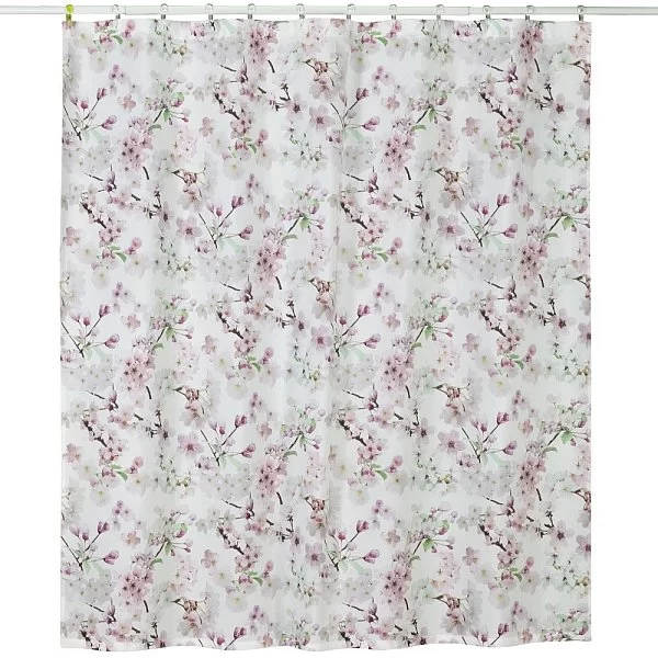 Шторка для ванной Cherry Blossoms 183х183 см, материал полиэстер, цвет белый + розовый, Creative Bath, США, S1280MULT - изобр. 7