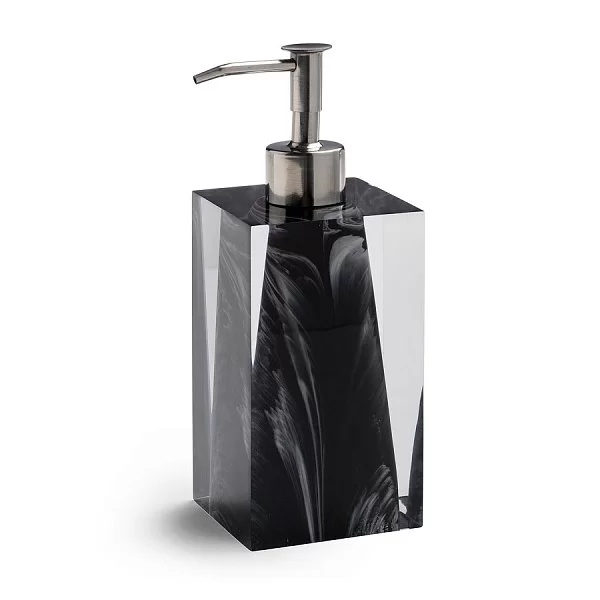 Дозатор для жидкого мыла Ducale Black 7х7х19 см, полистоун, Kassatex, США, ADE-LD-BW - изобр. 7
