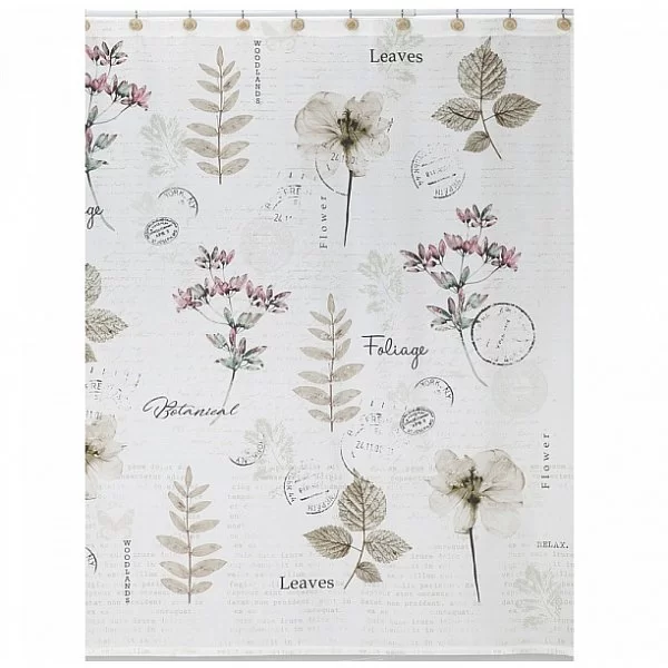 Шторка Pressed Leaves 183х183 см, полиэстер, Creative Bath, США, S1272NAT - изобр. 7