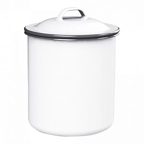 Емкость для хранения Living Nostalgia Enamel 12 см металл + сталь, цвет белый, Kitchen Craft, Великобритания, LNENSTORE - изобр. 7