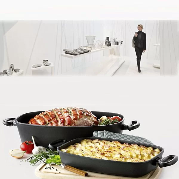 Утятница с антипригарным покрытием с крышкой 33х21х18 см, AMT Gastroguss, AMT 3321 - изобр. 10