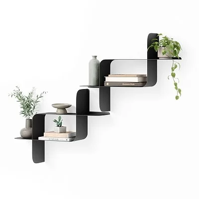 Зеркало-вешалка Hub 21x15x5 см, зеркальное стекло, цвет черный + темное дерево, Umbra, Канада, 318410-048 - изобр. 30