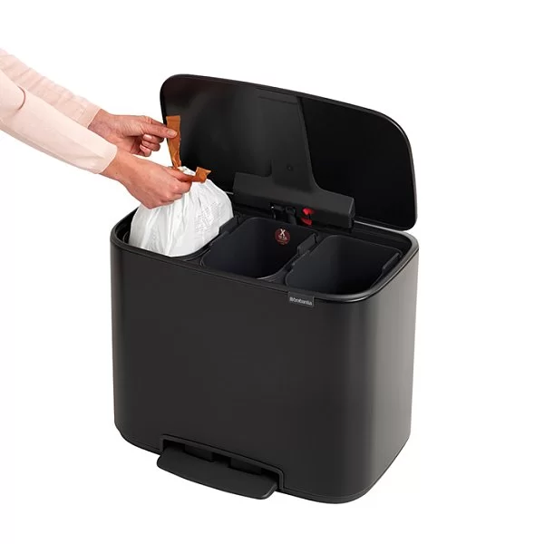 Мусорный бак 3 секции Pedal Bin Bo, 3x11л, черный матовый, Brabantia, 121104 - изобр. 13