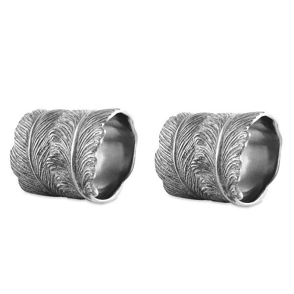 Набор колец для салфеток "Перо", диаметр 4 см, олово, Vagabond House, США, VAG-K115F-1-2 - изобр. 7