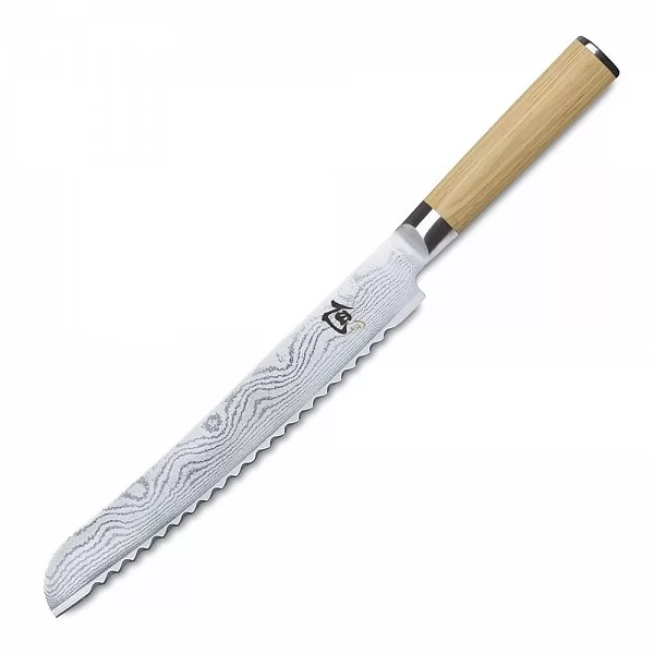 Нож хлебный Shun Classic White длина лезвия 24,1 см, сталь VG-MAX в обкладках из дамаска, Kai, Япония, DM-0705W - изобр. 7