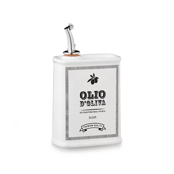Бутылка для масла квадратная Oliere Vintage 250 мл, материал керамика, цвет белый, Nuova Cer, Италия, 9502-BCO - изобр. 7