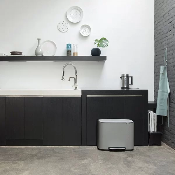 Мусорный бак 2 секции Pedal Bin Bo, серый, 11+23л, Brabantia, 121562 - изобр. 10