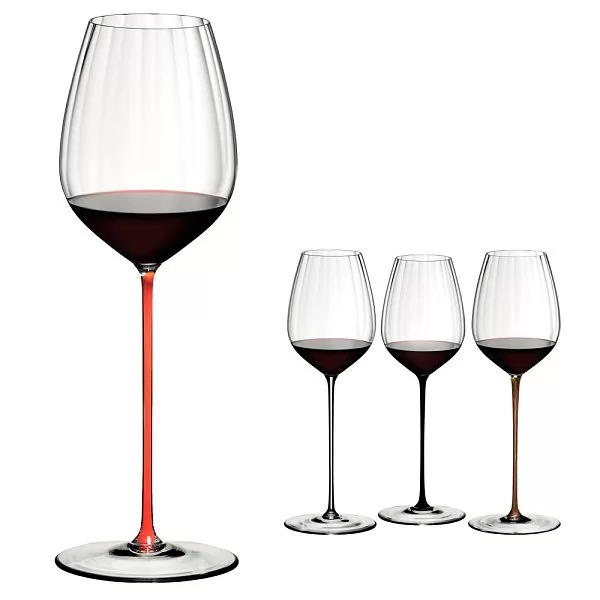 Бокал Cabernet для красного вина High Performance 834 мл с оптическим эффектом, красная ножка, хрусталь, Riedel, Австрия, 4994/0R - изобр. 9
