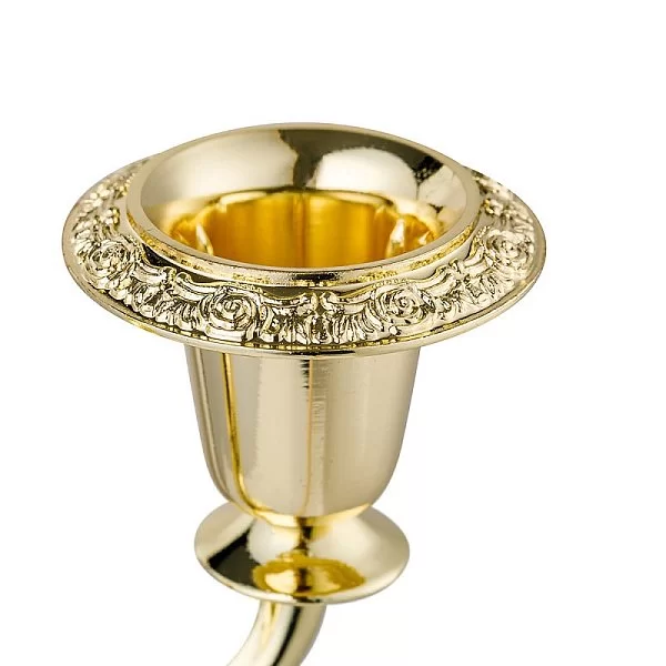 Канделябр трехрожковый, высота 25 см, цвет золотой, нержавеющая сталь, Queen Anne, Великобритания, QA-4/8203 - изобр. 9