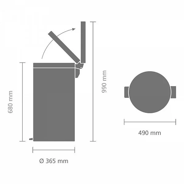 Мусорный бак с педалью Pedal Bin, 45л, серый металлик, Brabantia, 428401 - изобр. 10