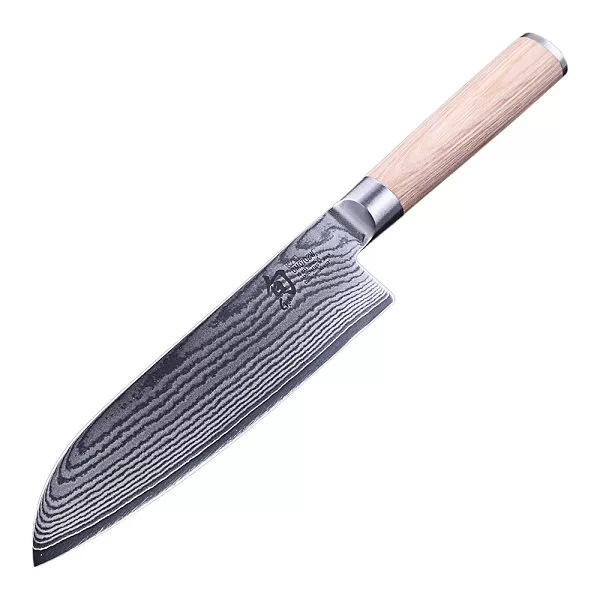 Нож кухонный поварской Santoku Shun Classic White длина лезвия 19,1 см, сталь VG-MAX в обкладках из дамаска, Kai, Япония, DM-0702W - изобр. 7