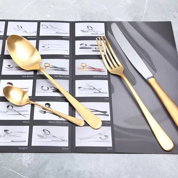 Набор столовых приборов на 6 персон Alcantara Gold 24 предмета, нержавеющая сталь 18/10, золото, Cutipol, 9292 - изобр. 8