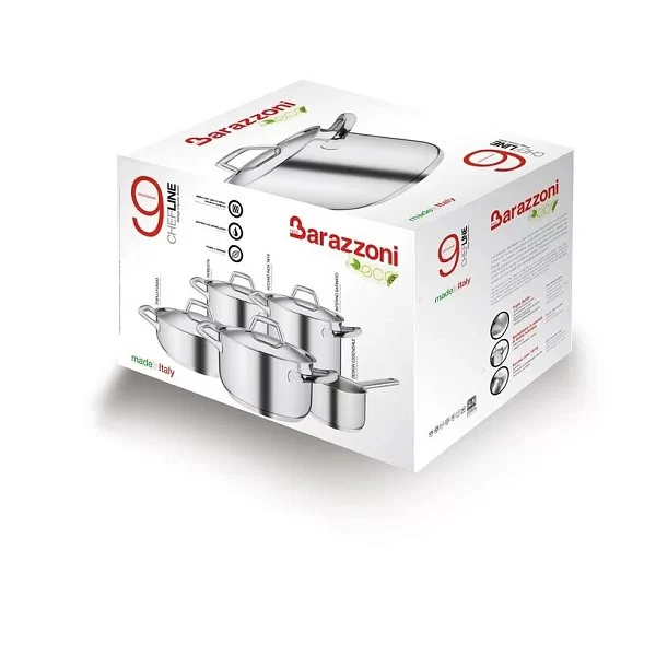 Кастрюля с крышкой высокая Chef Line 4,6 л, диаметр 20 см, нержавеющая сталь, Barazzoni, Италия, 163601020 - изобр. 10