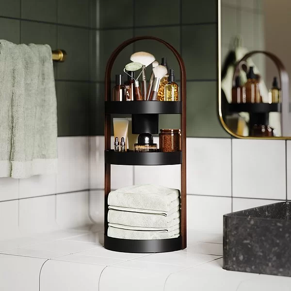 Органайзер для косметики Bellwood 20х50 см, цвет черный, пластик + дерево, Umbra, Канада, 1015098-048 - изобр. 8