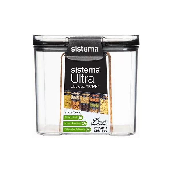 Контейнер квадратный Ultra Square 10,2х10,2х9,1 см, материал пластик, цвет черный, Sistema, Новая Зеландия, SI51401 - изобр. 8