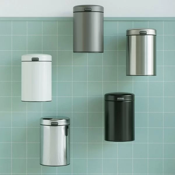 Мусорный бак настенный NewIcon, 3л, платиновый, Brabantia, 116223 - изобр. 12