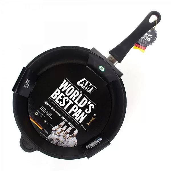 Сковорода глубокая 28 см с антипригарным покрытием высота 7 см, фиксированная ручка, НЕиндукционная, AMT Gastroguss, AMT728FIX - изобр. 10