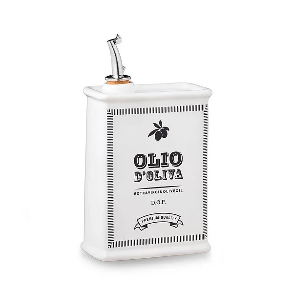 Бутылка для масла квадратная Oliere Vintage 500 мл, материал керамика, цвет белый, Nuova Cer, Италия, 9505-BCO - изобр. 7
