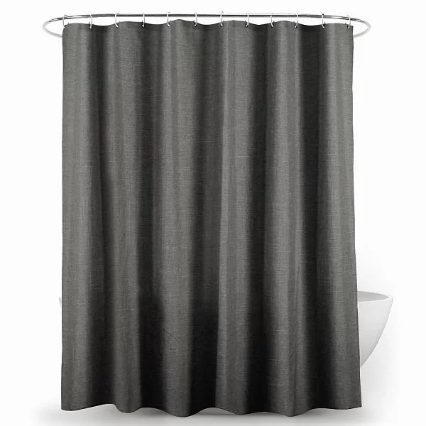 Шторка для ванной комнаты Linen Grey 200х240 см, полиэстер, цвет серый, Carnation Home Fashions, США, LIN240GR - изобр. 7