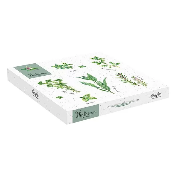 Блюдо стеклянное вращающееся Herbarium, диаметр 32 см, цвет белый, Easy Life, Италия, EL-R0441_HERU - изобр. 9