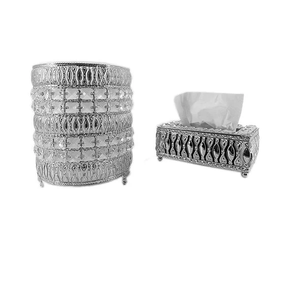 Бокс для салфеток Tracery Crystal Silver, 21х12 см, цвет серебряный, металл, Kassatex, CRT-TH-SLV - изобр. 8