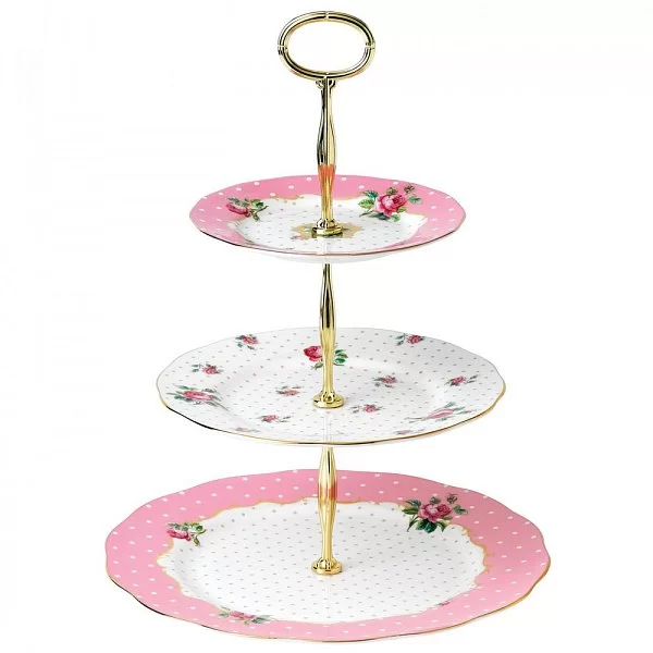 Этажерка для пирожных Cheeky Pink диаметр 26,7 см, материал фарфор, Royal Albert, Великобритания, CHEPNK26584 - изобр. 7