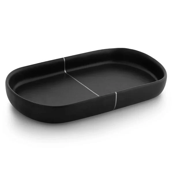 Подставка для предметов Nero 27х15,7х3,7 см, керамика, цвет черный, Kassatex, США, ANE-TR-BK - изобр. 7